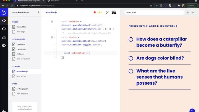 How to make a Javascript accordion смотреть онлайн