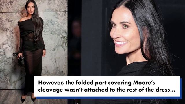 Demi Moore suffers wardrobe malfunction in sheer dress during Paris Fashion Week смотреть онлайн