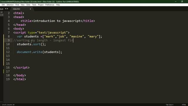 BEGINNER JAVASCRIPT TUTORIAL 6 ARRAY SORTING BY LENGT смотреть онлайн