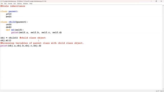 Python oops principle - Inheritance - single, multi level, hierarchical, multiple inheritance смотреть онлайн