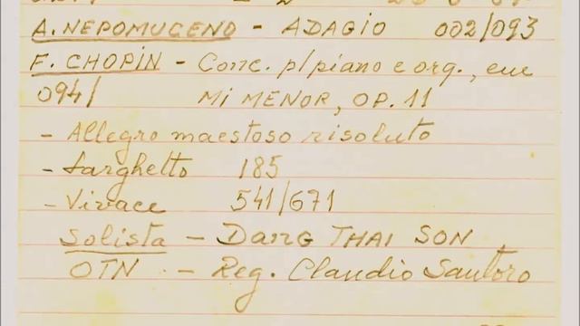 Nepomuceno, Chopin e Tchaikovsky (OSTNCS, reg. Santoro; Dang Thai Son) (26/05/1987) смотреть онлайн