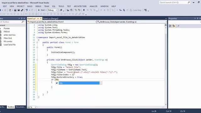 Part-1 Import Excel File to C# DataGridView then Save to SQL DB смотреть онлайн