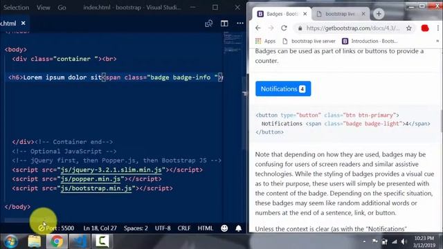 bootstrap tutorial bangla | bootstrap 4 badge in Bangla Part-12 смотреть онлайн