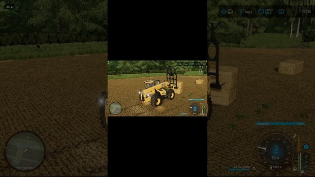 loading wheat straw bails with jcb loader #fs22 episode 6 bourne heath #short смотреть онлайн