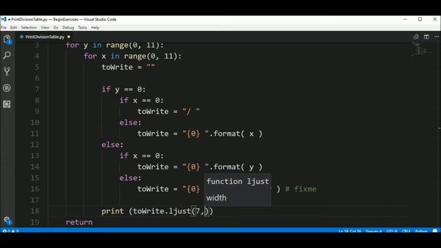 print division table in python ? смотреть онлайн