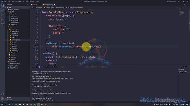Form handling in Class component in React.js | React.js Training смотреть онлайн