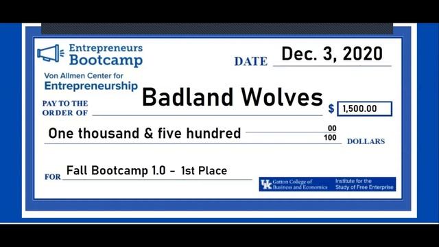 Badland Wolves - 1st Place Winner of the Fall 2020 Entrepreneurs Bootcamp 1.0 Program смотреть онлайн