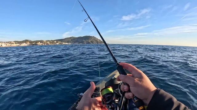 Buscando un buen pez para el papa. Pescando al vivo en kayak. смотреть онлайн