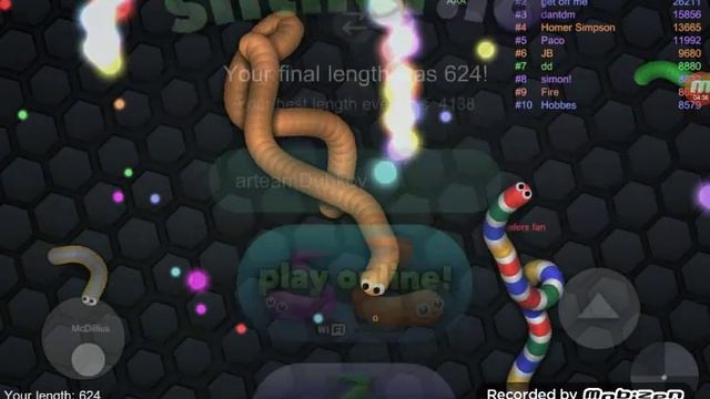 Играю в Slither.io смотреть онлайн