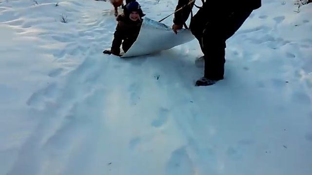 Зимний отдых в лесу и самодельные санки(4часть) смотреть онлайн