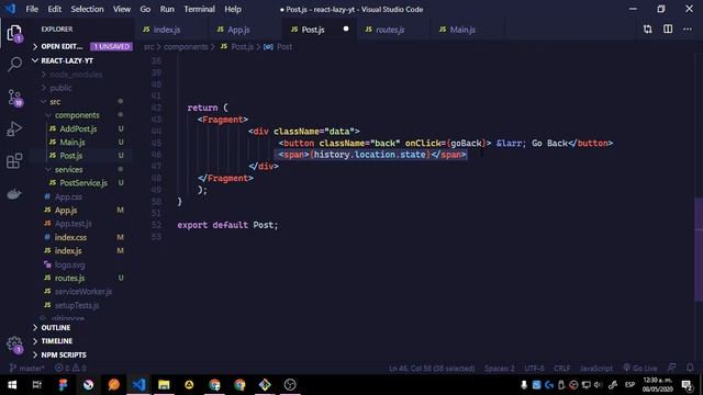 Build a lazy loaded React App with Suspense & React Router Hooks #4 (Post Component) смотреть онлайн