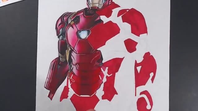 Dibujo de Iron Man - Drawing Iron Man - speed drawing comentado смотреть онлайн