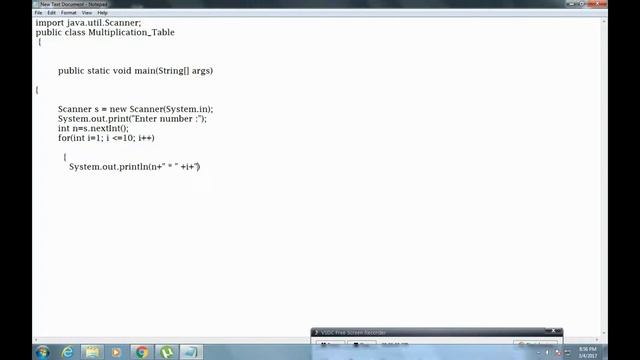 Java program to print multiplication table смотреть онлайн