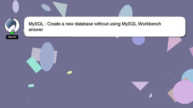 MySQL : Create a new database without using MySQL Workbench смотреть онлайн
