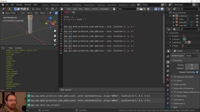 Basic Python Loops - Blender Python Scripting смотреть онлайн
