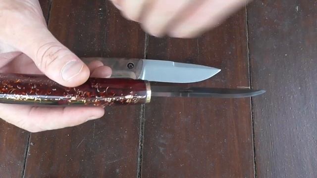 Mora "frozen garnet" - Кастом с ручкой из самодельного композита. смотреть онлайн