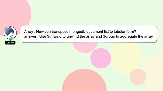 Array : How can transpose mongodb document list to tabular form? смотреть онлайн