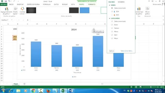 Gráficos Excel 2013: Como crear un gráfico de columnas y barras en excel. смотреть онлайн