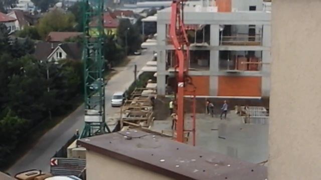 Работа Польша стройка 🏢🏫 как заливают цемент☝☝🗿🗿вид из долека 👀 смотреть онлайн