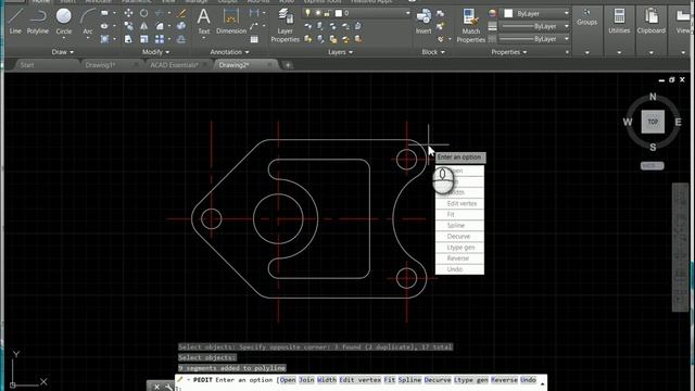 Creating a polyline from pedit and from join смотреть онлайн