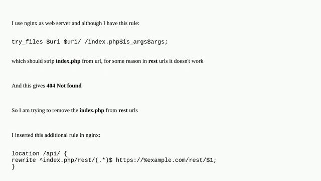 Strip index.php from rest urls смотреть онлайн