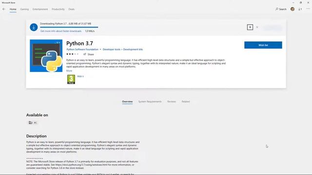 Installing python on Windows 10 using the Microsoft Store смотреть онлайн