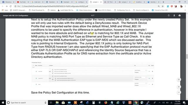 Configure MAB DOT1x w Juniper and ISE смотреть онлайн