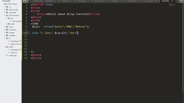Array in Php Indexed Array-Learn PHP Programming смотреть онлайн
