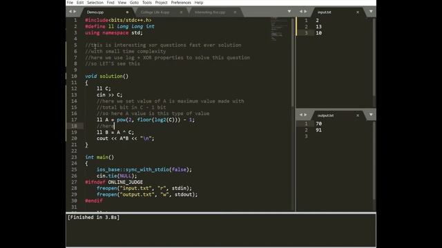 Interesting XOR Optimized Solution || 100 Point || IRSTXOR || Solution In C++ смотреть онлайн