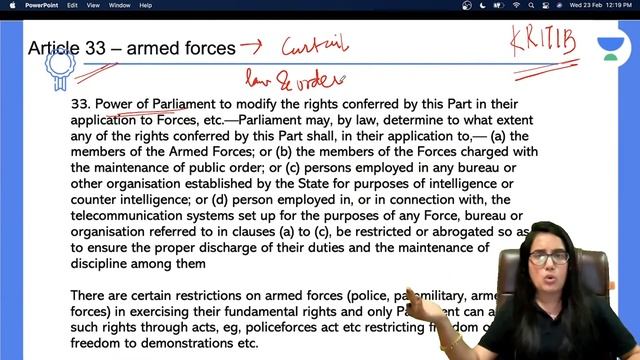What is Article 33 of Indian Constitution l Legal Reasoning l CLAT 2022 l Unacademy Law l Kriti Maa смотреть онлайн