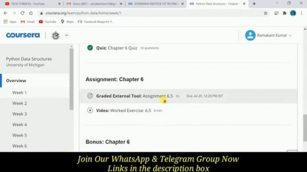 Coursera: Python Data Structures Complete Course solved Week -1 Quiz answers With Assignment