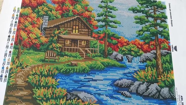 Full coverage Bead embroidery kit DIY picture Season house landscape 3d embroidery set смотреть онлайн