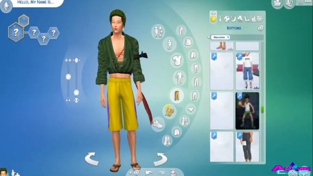ZORO THE SIMS 4 CAS ANIME CHARACTOR [ ONE PIECE ] RORONOA ZORO