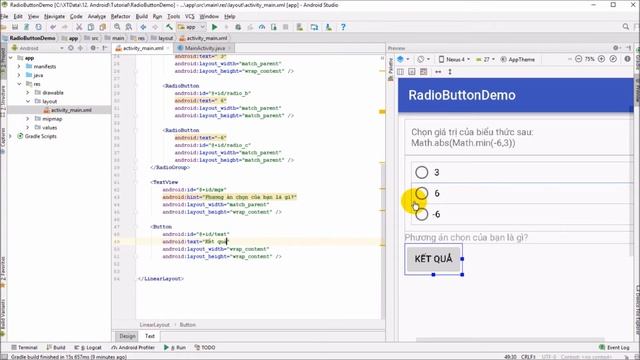 AJ 09: RadioButton và RadioGroup trong lập trình Android смотреть онлайн