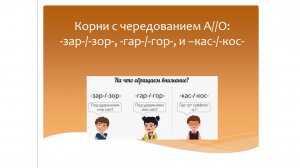 Корни с чередованием А//О:зар/зор,гар/гор и кас/кос.Русский язык 4 класс.Программа ЭльконинаДавыдова
