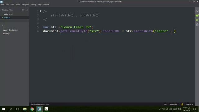 34 - ( JavaScript Tutorial ) String Methods: startsWith, endsWith смотреть онлайн