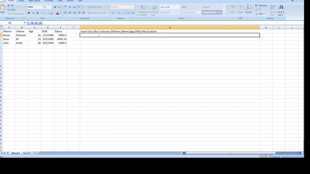 How to generate Insert Statements from Excel file and Load into SQL Server Table- SQL Tutorial P 10 смотреть онлайн