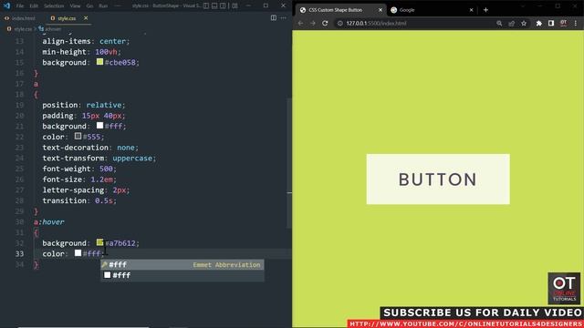 CSS Only Custom Shape Button with Hover Effects | Html CSS Tutorial смотреть онлайн