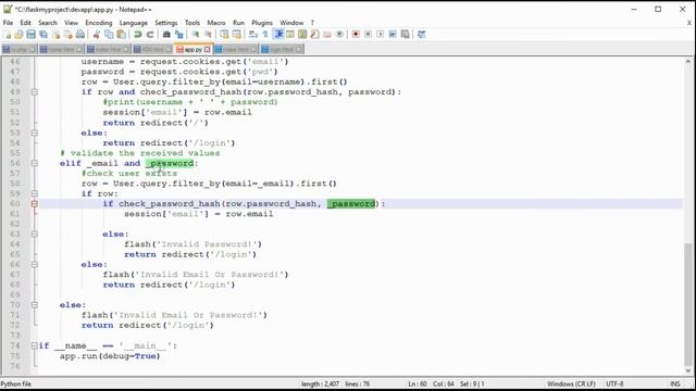 Flask Login Logout using SQLAlchemy with remember me COOKIE_TIME_OUT and password hash смотреть онлайн