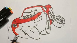 Раскраска | Молния Маквин | Как рисовать машину