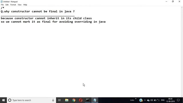 why constructor cannot be final in java смотреть онлайн