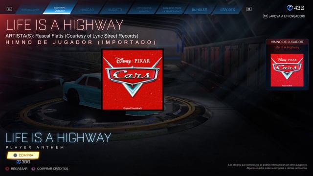 Nuevo Anthem Life Is A Highway En Rocket League / Cars RAYO MCQUEEN