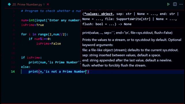 20. To check whether a number is a Prime Number or Not | Python Programming | JAcademy смотреть онлайн