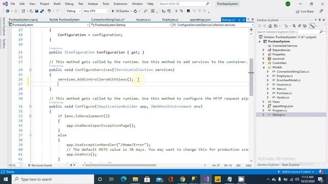 04b Connection String to SQL Server - Purchase Management System in ASP.Net Core MVC in Hindi/Urdu смотреть онлайн