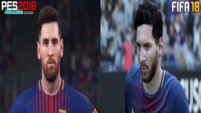 FIFA 18 (VERSION 1.07) vs PES 2018 (VERSION 1.03 DATA PACK 2) - MESSI - FACE AND MOTION COMPARISON смотреть онлайн