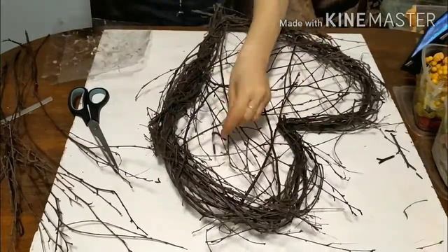 Декоративное сердце из веток смотреть онлайн