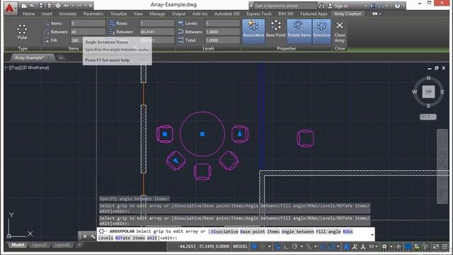 Learning Autodesk AutoCAD 2015 Polar Array смотреть онлайн
