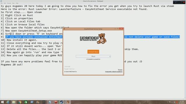 How to fix Rust launch error: EasyAntiCheat Service executable not found смотреть онлайн