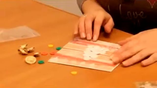 Скрапбукинг. Открытка ручной работы. Елочка из пуговиц. смотреть онлайн
