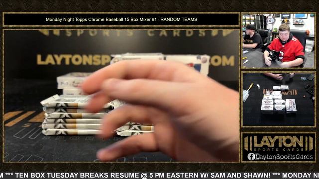 Monday Night Topps Chrome Baseball 15 Box Mixer #1 смотреть онлайн
